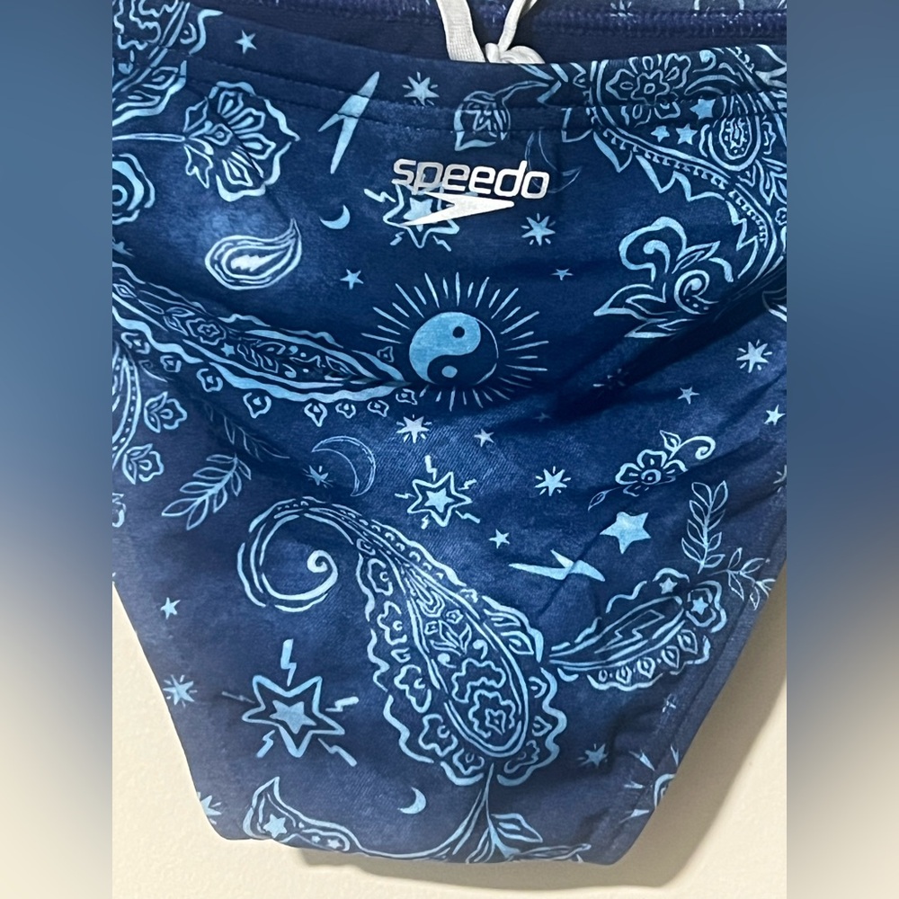 Speedo Printed Classic Bikini Bottom Booms & Bolts Blue Size Small NWT - Picture 5 of 10